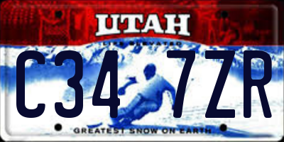 UT license plate C347ZR