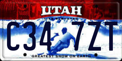 UT license plate C347ZT