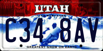UT license plate C348AV