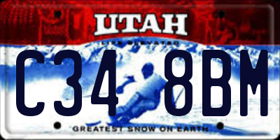 UT license plate C348BM