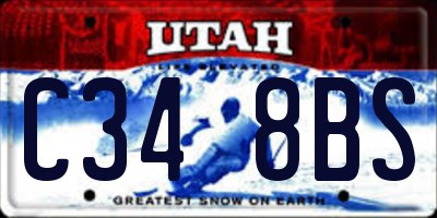 UT license plate C348BS