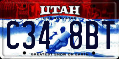 UT license plate C348BT