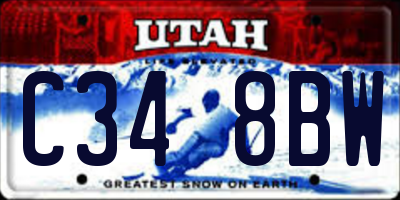 UT license plate C348BW