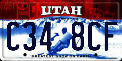 UT license plate C348CF