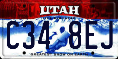 UT license plate C348EJ