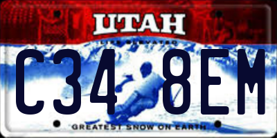 UT license plate C348EM