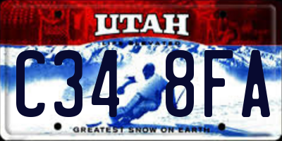 UT license plate C348FA