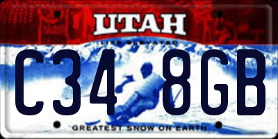 UT license plate C348GB