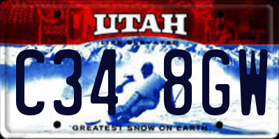 UT license plate C348GW