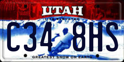UT license plate C348HS