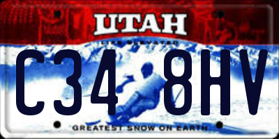 UT license plate C348HV