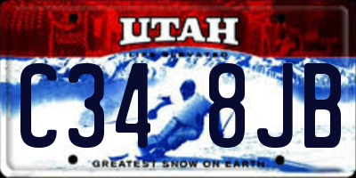 UT license plate C348JB