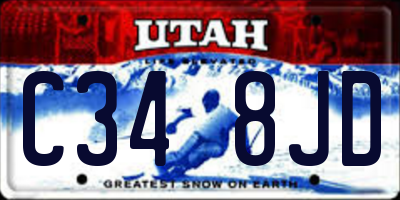 UT license plate C348JD