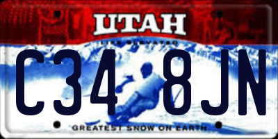 UT license plate C348JN