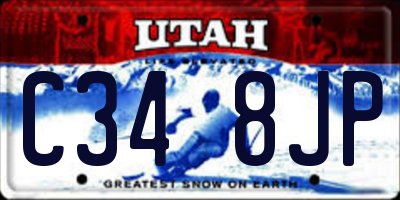 UT license plate C348JP