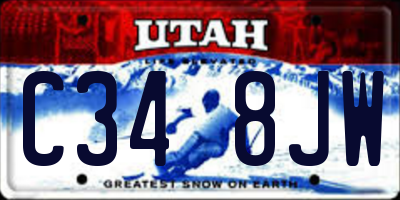UT license plate C348JW