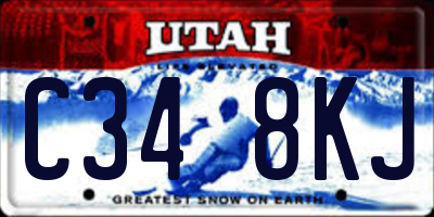 UT license plate C348KJ