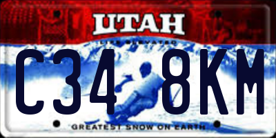 UT license plate C348KM