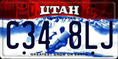 UT license plate C348LJ