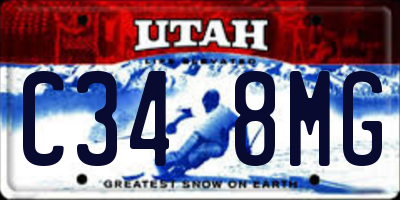 UT license plate C348MG