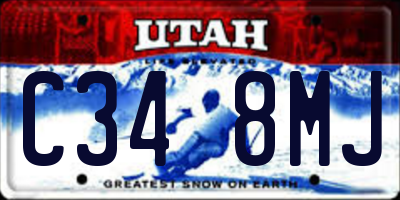UT license plate C348MJ