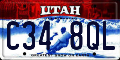 UT license plate C348QL