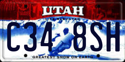 UT license plate C348SH
