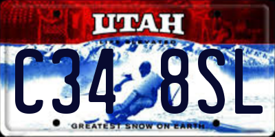 UT license plate C348SL