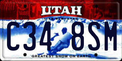 UT license plate C348SM