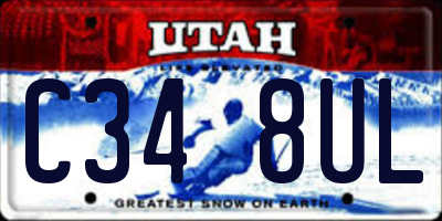 UT license plate C348UL
