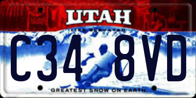 UT license plate C348VD