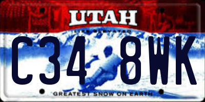 UT license plate C348WK