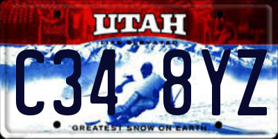 UT license plate C348YZ