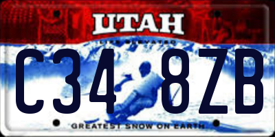 UT license plate C348ZB