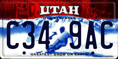 UT license plate C349AC