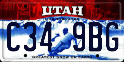 UT license plate C349BG