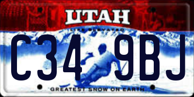 UT license plate C349BJ