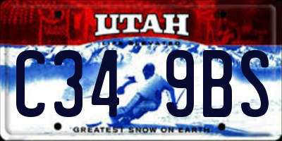 UT license plate C349BS
