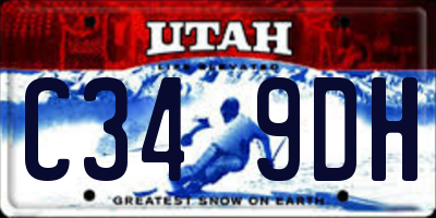 UT license plate C349DH