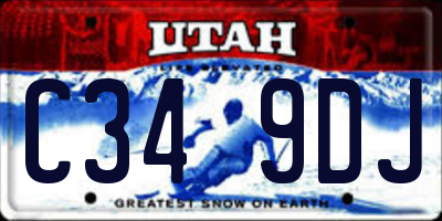 UT license plate C349DJ