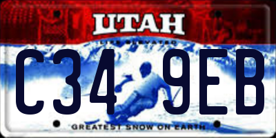 UT license plate C349EB