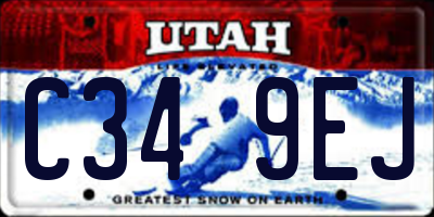 UT license plate C349EJ