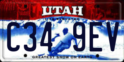 UT license plate C349EV
