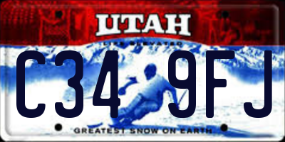 UT license plate C349FJ