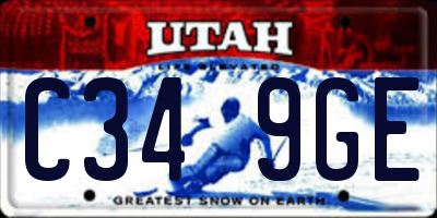 UT license plate C349GE