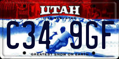 UT license plate C349GF