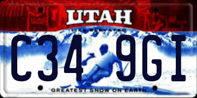UT license plate C349GI