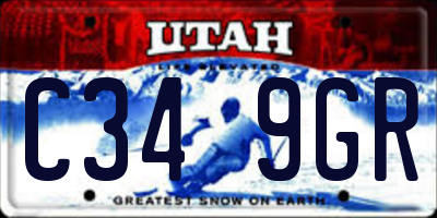 UT license plate C349GR