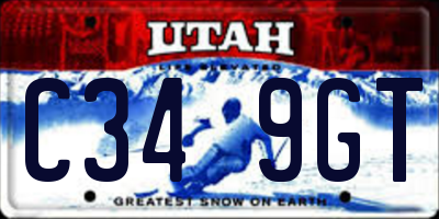 UT license plate C349GT