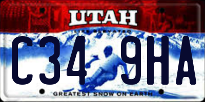 UT license plate C349HA